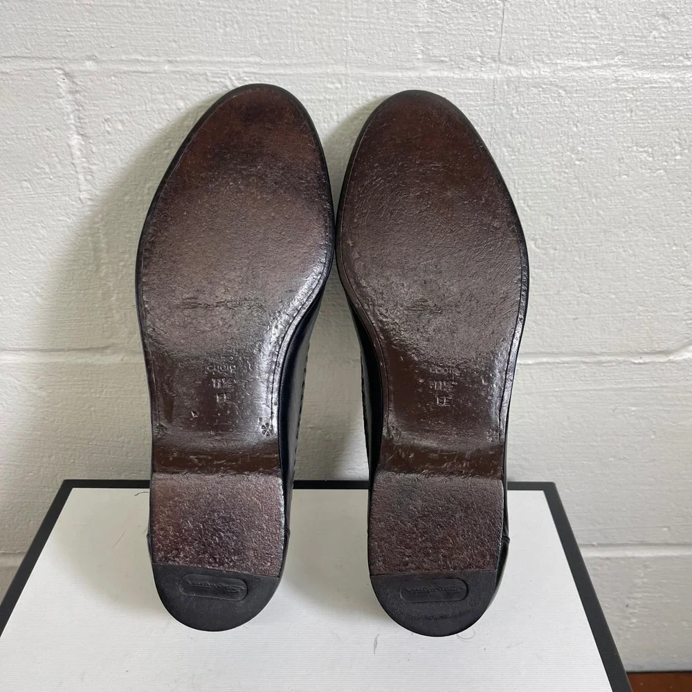 Santoni 421503 Black Leather Kiltie Tassel‎ Loafers Dress Shoes Men's 11.5 EE